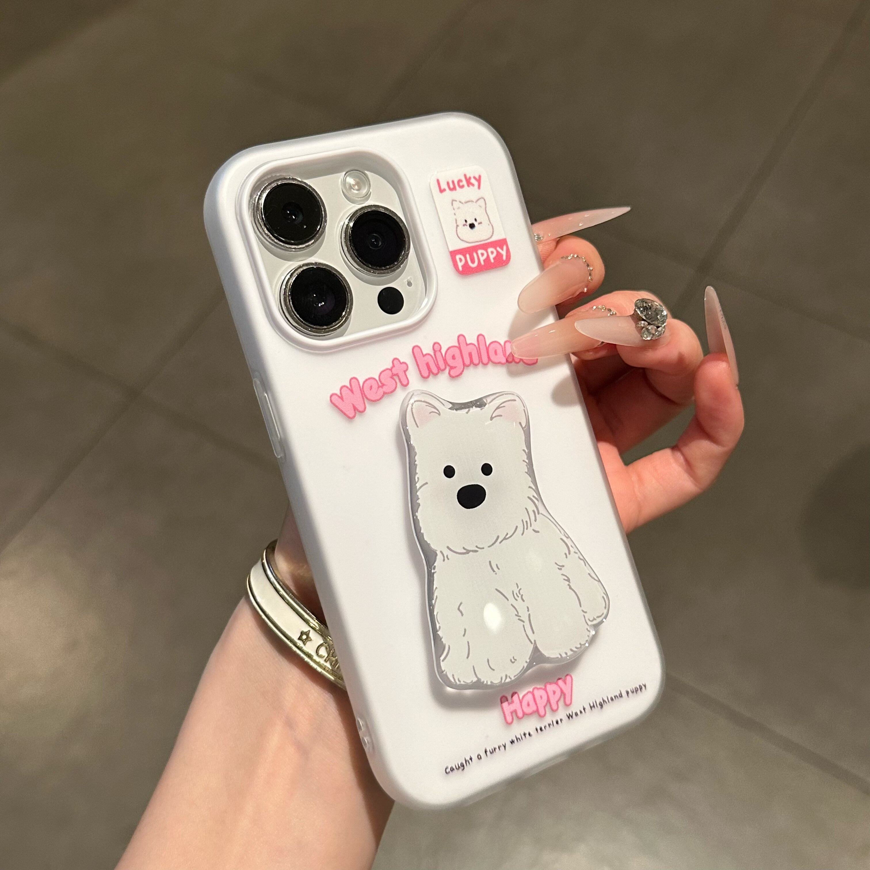 西高地小狗支架适用iPhone17promax手机壳16Pr华为Pura80新款肤感果冻壳荣耀400防摔vivox300男女款小米17pro