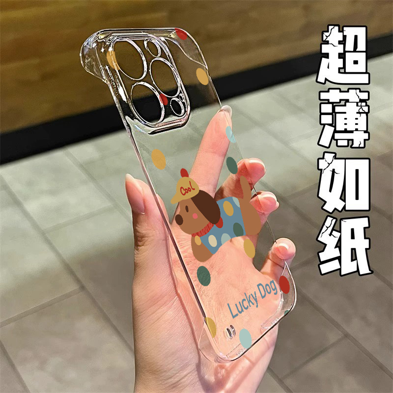 ins腊肠波点修勾适用苹果16手机壳iPhone15promax超薄华为mate60荣耀200防摔Pura70小米14硬k70女vivoppox100