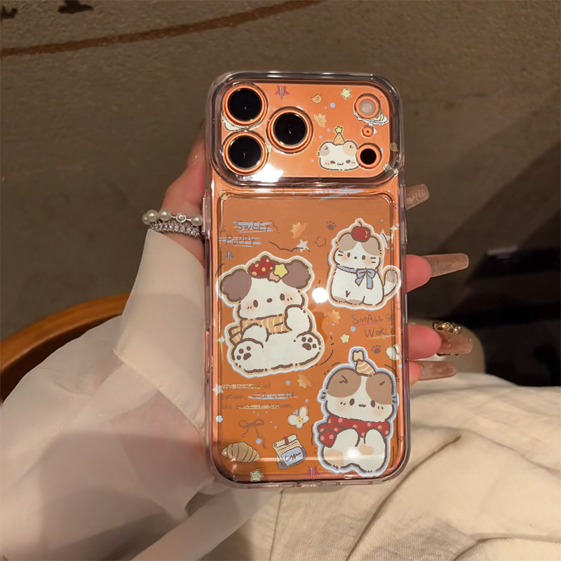 枫叶卡通小狗适用苹果17promax手机壳iPhone16太空壳华为Mate70防摔OPPOReno13vivox200小米15硅胶荣耀300软