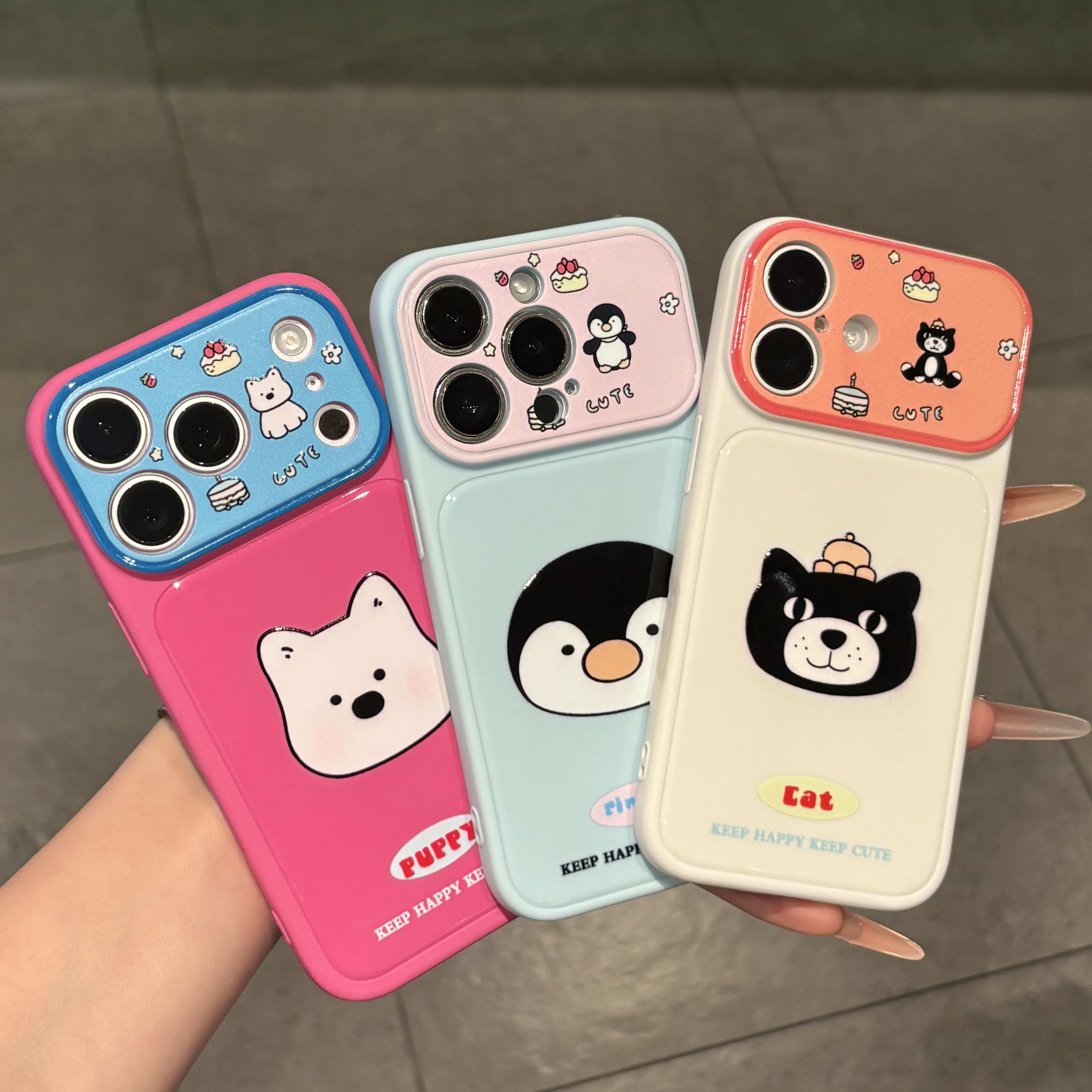 卡通小动物适用iPhone17Promax撞色大视窗手机壳苹果16Pro新款柔彩圆边秒变保护套16plus情侣全包13/14防摔软