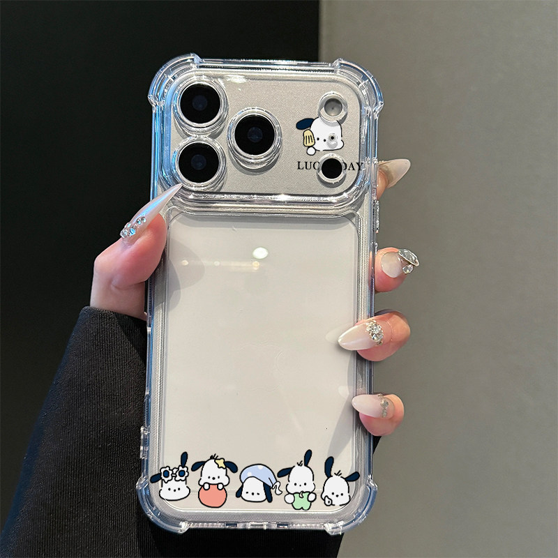 可爱排排帕恰狗适用iPhone17promax苹果16pro手机壳华为Mate80新款透明气囊壳vivox300荣耀500防摔小米17Pro