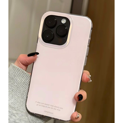 韩系纯色英文适用苹果16/15Pro手机壳华为Pura80pro新款大孔白色mate70/OPPOvivos30x200套小米15note13防摔