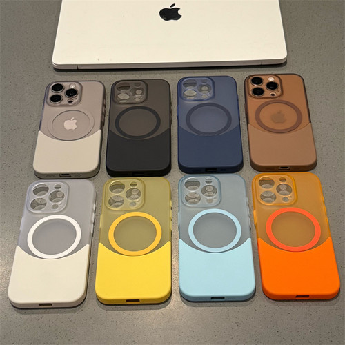 磁吸撞色上下拼接壳适用苹果15promax手机壳iphone14pro全包13软壳12女新款16E肤感防摔17promax创意多色硬套