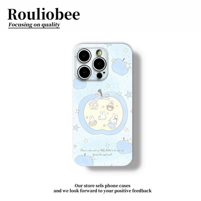 蓝苹果米菲兔适用苹果17promax手机壳16pro华为mate70新款pura70菲林壳OPPOReno14/vivos30x200小米15超火套