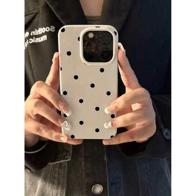 赵露思同款简约波点适用苹果15手机壳iPhone13Promax新款14plus保护套12创意11全包15硅胶防摔女软网红高级感