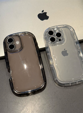 高级感加厚气垫～气囊防摔适用16苹果15手机壳iphone14新款13全包pro简约max时尚plus透黑12高端11男女pm爆款