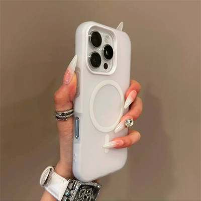 ins风古董白色适用16promax手机壳新款二合一磁吸iPhone15PM高级感14plus简约13全包12男女情侣11保护套防摔