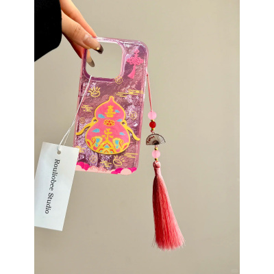中国风元宝福禄葫芦适用苹果16Promax手机壳带挂件iphone15pro新年款14/13小众华为pura70荣耀x60硅胶OPPO软