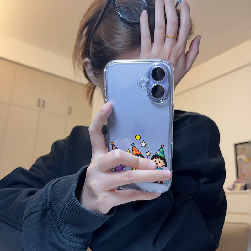 魔法樱桃小丸子适用苹果17promax手机壳iPhone16太空壳华为Mate70防摔Reno13vivox200小米17pro硅胶荣耀300软