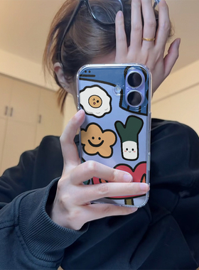 创意简约小花适用苹果17promax手机壳iPhone16pro太空壳华为Mate70防摔OPPOReno13vivox200小米15硅胶荣耀300