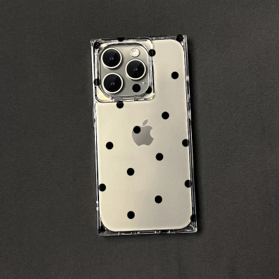 创方形黑白波点适用苹果14手机壳新款iphone15promax高级感ip16苹果13pro棋盘格全包防摔Por创意12PM网红超火