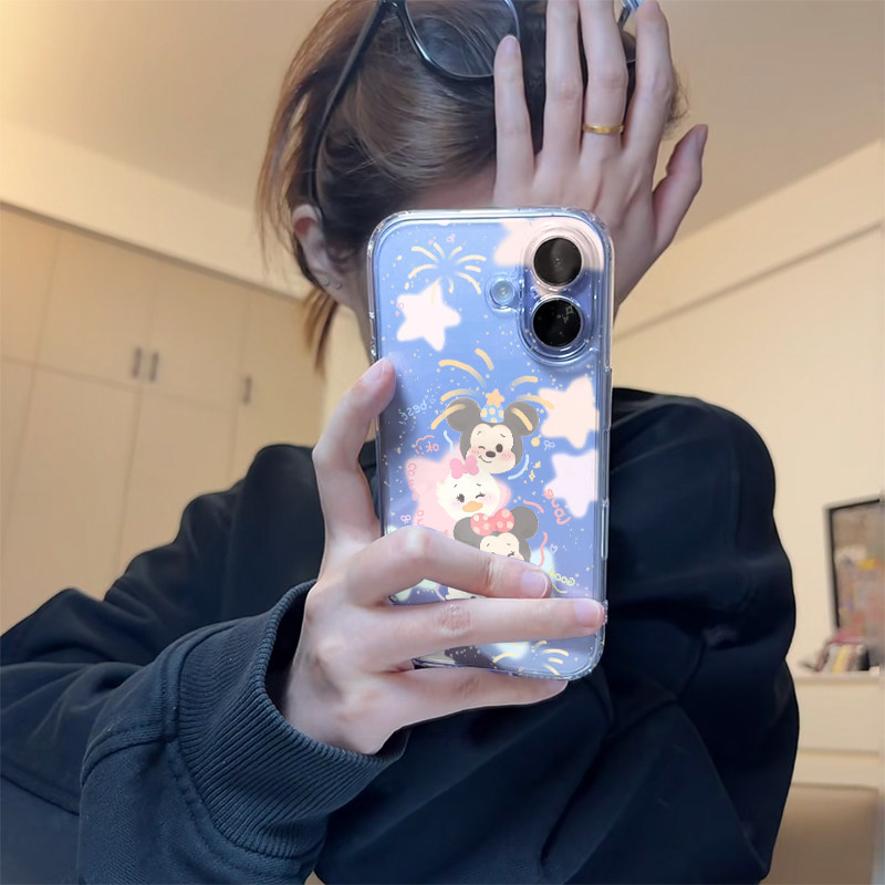 烟花米奇头像适用苹果17promax手机壳iPhone16pro太空壳华为Mate80防摔Reno15vivox300小米17pro硅胶荣耀500