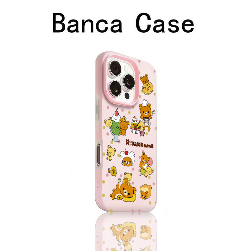 彩波点轻松熊适用iPhone16promax手机壳苹果15promax肤感果冻壳14pro软壳13防摔16新款15plus保护套x/xr男女