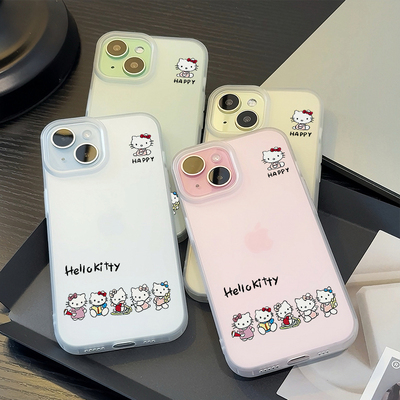 六只凯蒂适用苹果16/15promax手机壳iphone14pro可爱卡通13/14软壳12情侣新款11磨砂肤感防摔plus网红超火套