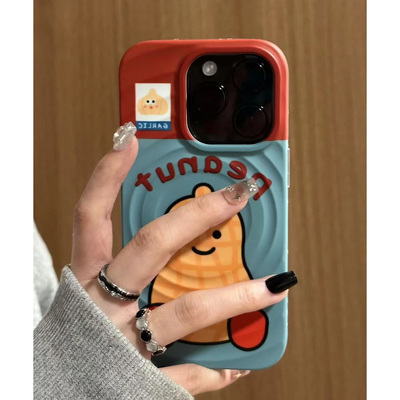 韩系超萌可爱英文花生适用iphone16promax手机壳苹果16新款16pro网红超火15promax治愈系15pro小众15网红14软