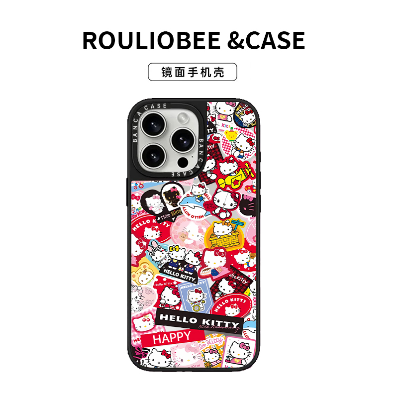 HelloKittyA款适用苹果16/15promax手机壳iphone14pro个性卡通13/14软壳12新款16e潮牌镜面防摔plus网红超火