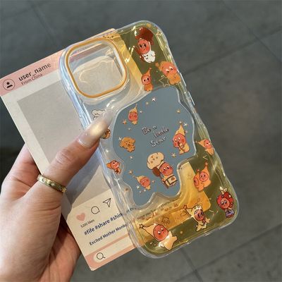 睡帽星星人适用苹果16手机壳新款iphone17promax新款华为Pura70Mate70/60波浪镜子透明15Pro硅胶高级感15/14