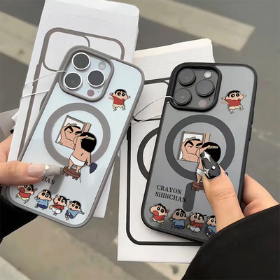 自恋帅气小新适用苹果16手机壳iPhone15新款14plus高级13mini创意12个性11promax简约xr男女7硅胶8防摔保护套