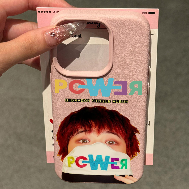 韩风ins个性GD权志龙同款周边POWER专辑适用苹果16pro手机壳iPhone15promax应援防摔保护套14pro全包13爆款12