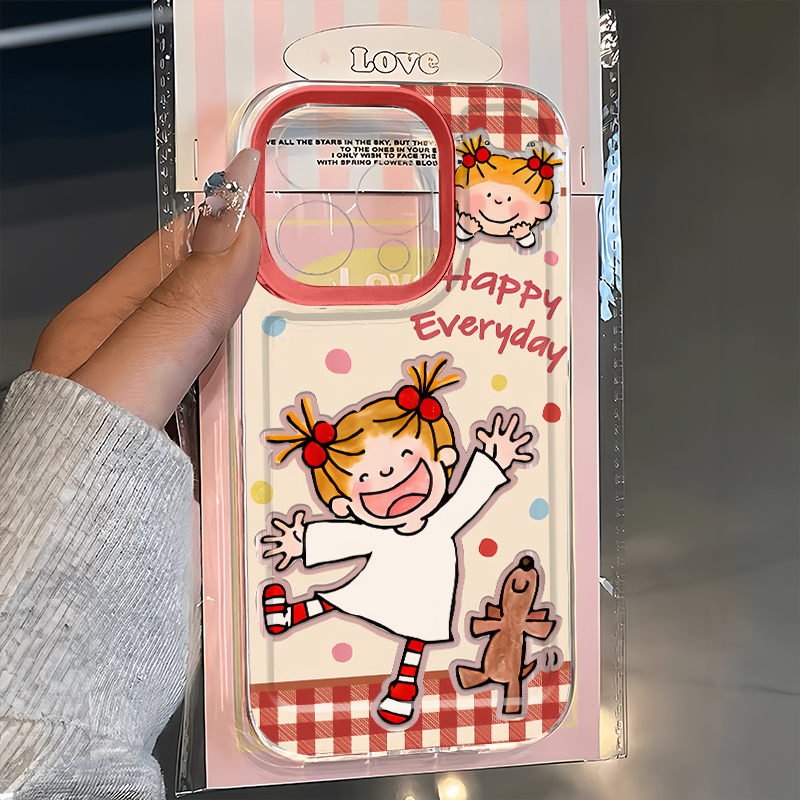 happy coco酱适用苹果15手机壳16Pro卡通vivox100透明红米note13防摔小米14一加套华为pura70荣耀200硅胶OPPO
