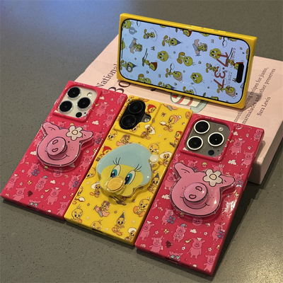 小崔迪冰晶方块适用苹果16promax手机壳新款iPhone15pro硅胶软边14plus高级感13por男女款12防摔套11立体支架