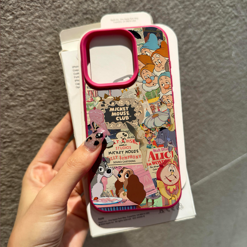 动漫报纸适用苹果15promax手机壳iphone14pro可爱卡通13软壳12女新款11荔枝纹肤感防摔16promax创意多色软套