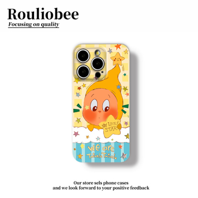 星星人插画适用苹果15promax手机壳16pro华为mate60新款pura70菲林硬壳OPPOReno12/vivos19x100超火小米14套