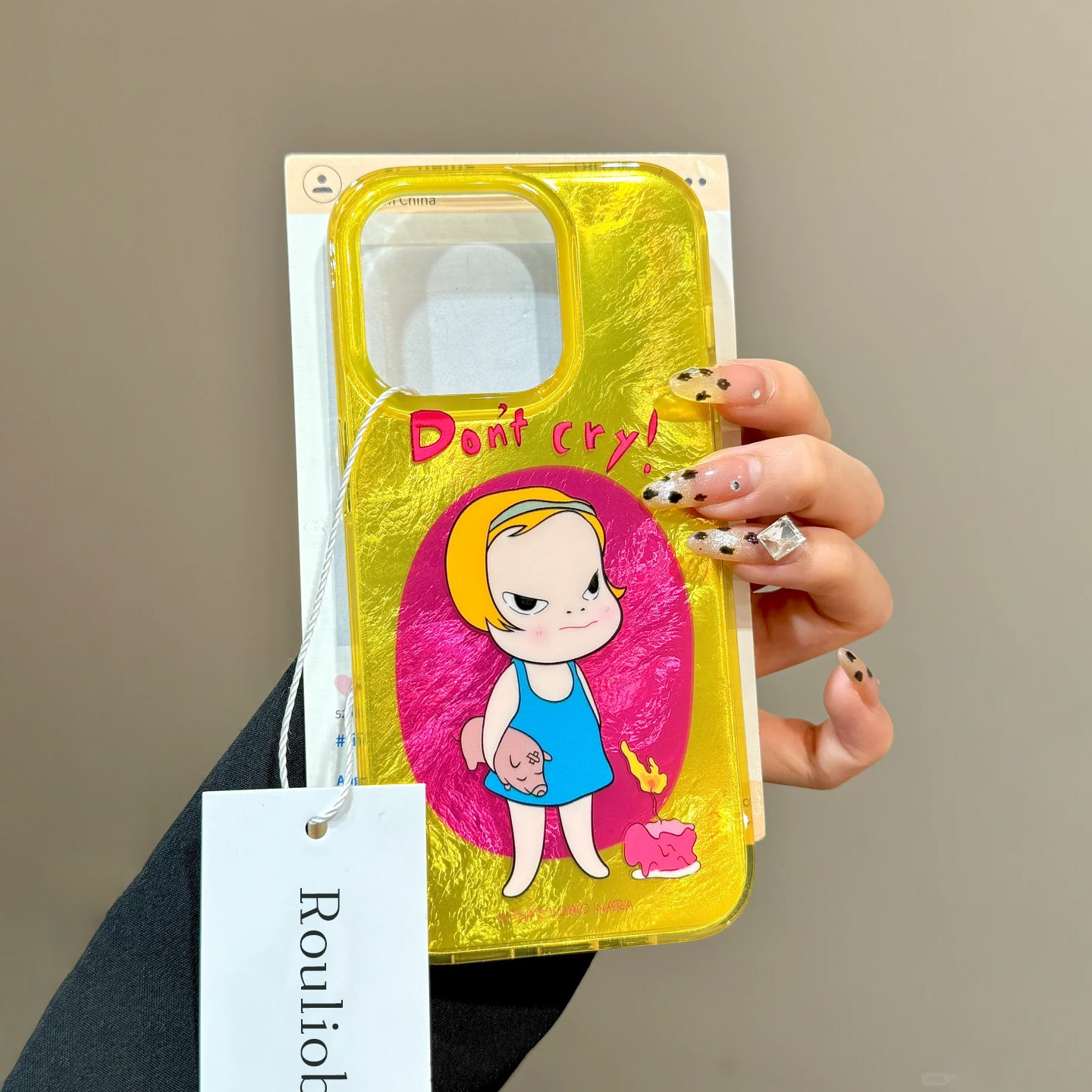 冰裂纹生气奈良美智适用iPhone16苹果16Promax手机壳新款IMD漩涡壳15por防摔14plus全包13高级感12套xr/xsmax