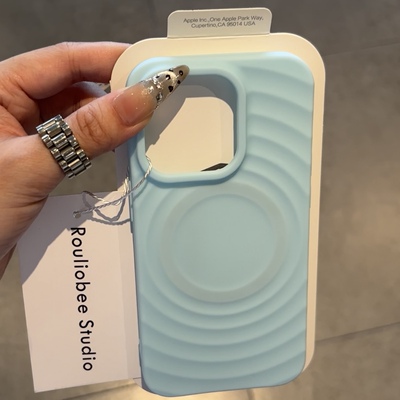 高级简约波漾磁吸壳适用苹果16promax手机壳苹果16新款iphone15promax套轻奢15pro硅胶13防摔14小众12女款Pro
