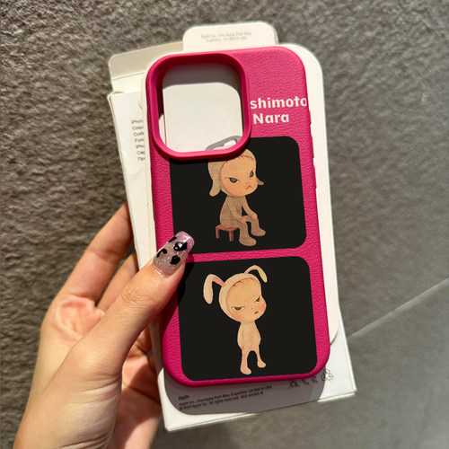 奈良美智起立适用苹果16/15pro手机壳iphone17promax可爱卡通13软壳12女新款14荔枝纹肤感防摔plus多色软套壳