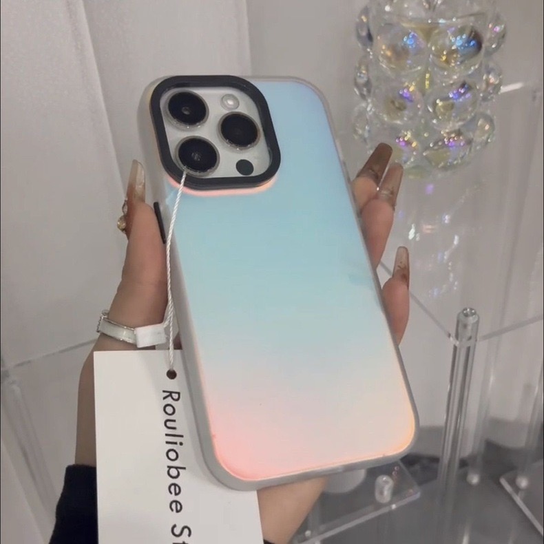 IMD变色龙磨砂镭射适用苹果15Promax高级感iPhone14pro手机壳新款16pro渐变ip13透明11防摔12男女保护套plus