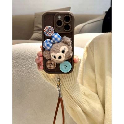 立体毛绒雪莉适用苹果17promax手机壳华为mate70皮纹tpu挂绳nova14可爱vivox200小米17防摔OPPOreno14荣耀300