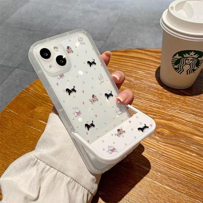 波点小狗适用苹果16promax手机壳iPhone15新款翻盖支架壳16pro保护套7/7plus网红超火x/xr男女款mini全包防摔