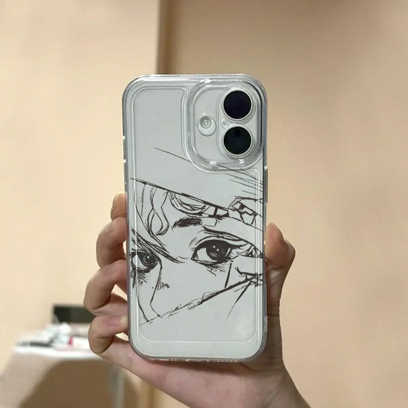 ins素描眼睛适用苹果17promax手机壳iPhone16pro太空壳华为Mate70荣耀300vivox200小米15硅胶OPPOReno13软壳