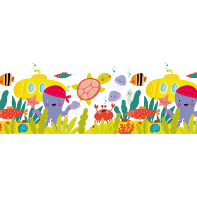 海底生物鱼类展厅玻璃腰线贴