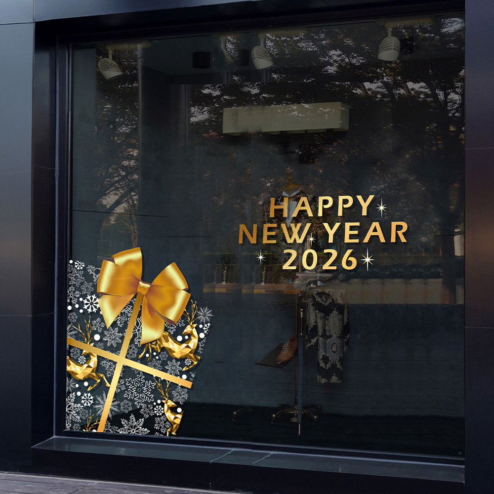 圣诞节氛围装饰静电玻璃贴纸