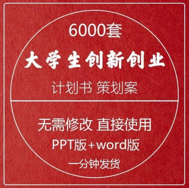 大学生创新创业项目计划书word版范文ppt模板商业策划案成品文件
