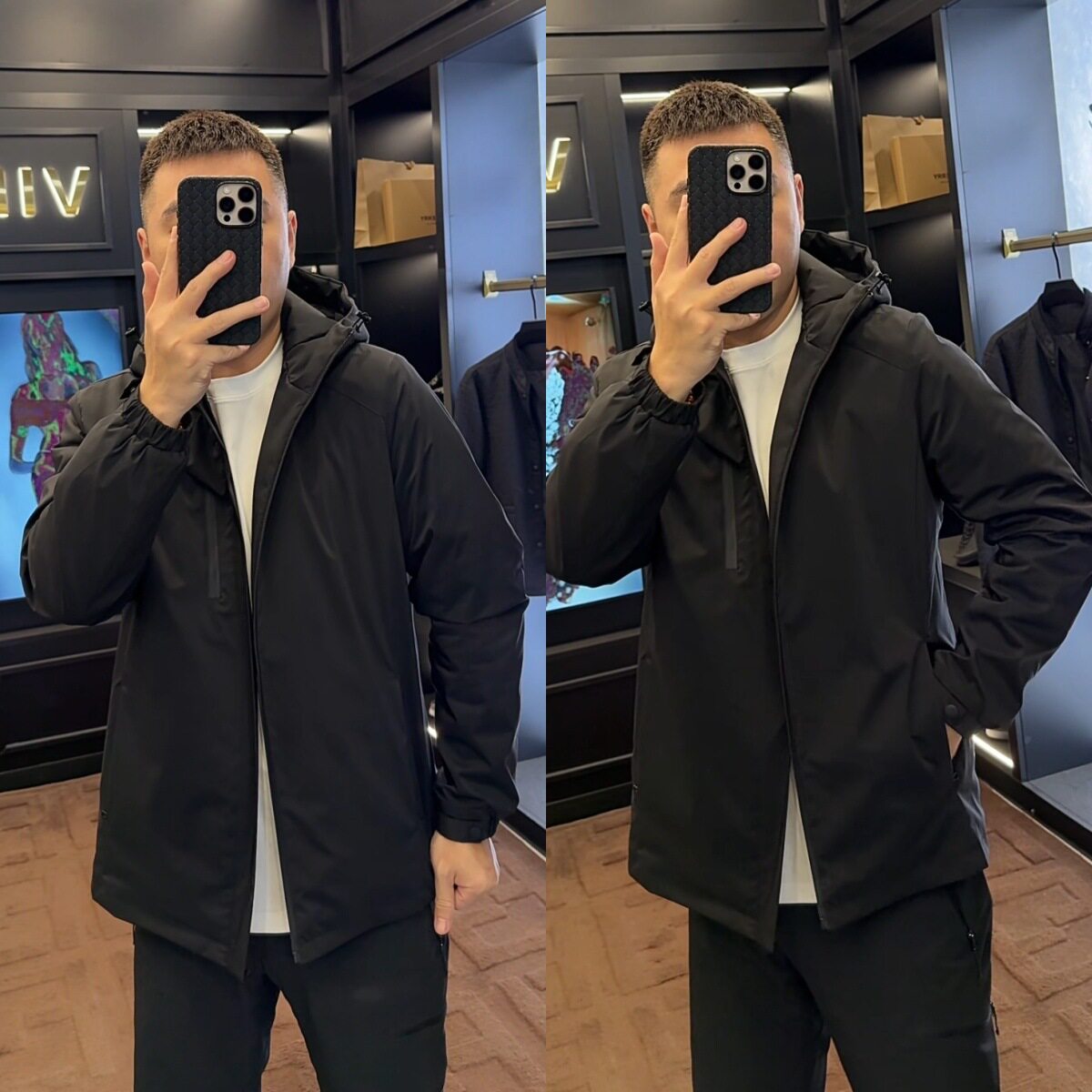 冬季上新个性痞帅简约设计男士新款连帽长袖棉衣棉服休闲时尚潮流
