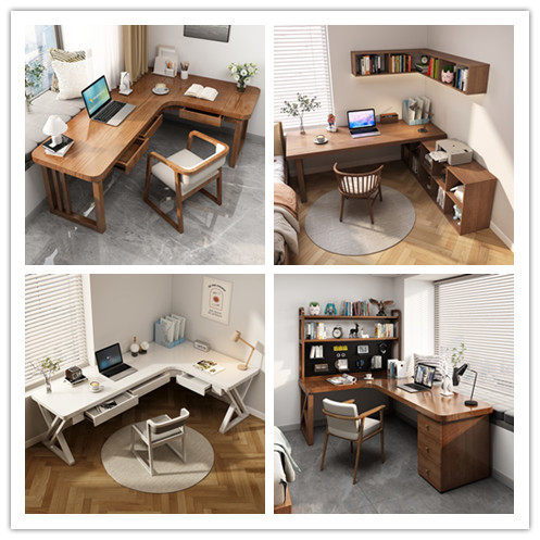 安丰家居实木转角桌客厅大长书桌定制茶桌餐桌工作台办公桌椅组合,住宅家具,电脑桌,淘宝优惠券,粉丝福利购,淘宝优惠卷