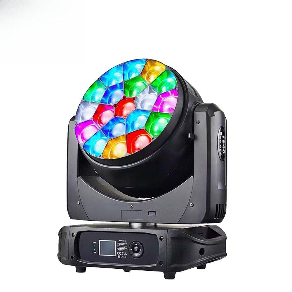 19颗40瓦大蜂眼舞台LED调焦染色光束摇头灯百奇通道高功率电脑灯