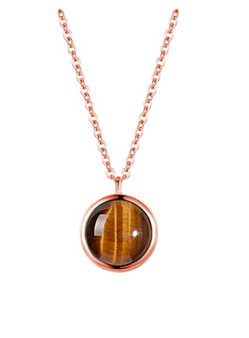 天然虎眼石银项链女小众高级感