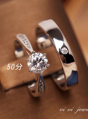 情侣对戒锆石日韩微镶闪亮戒指