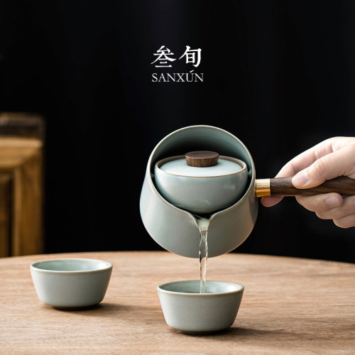 叁旬转转泡汝窑茶具陶