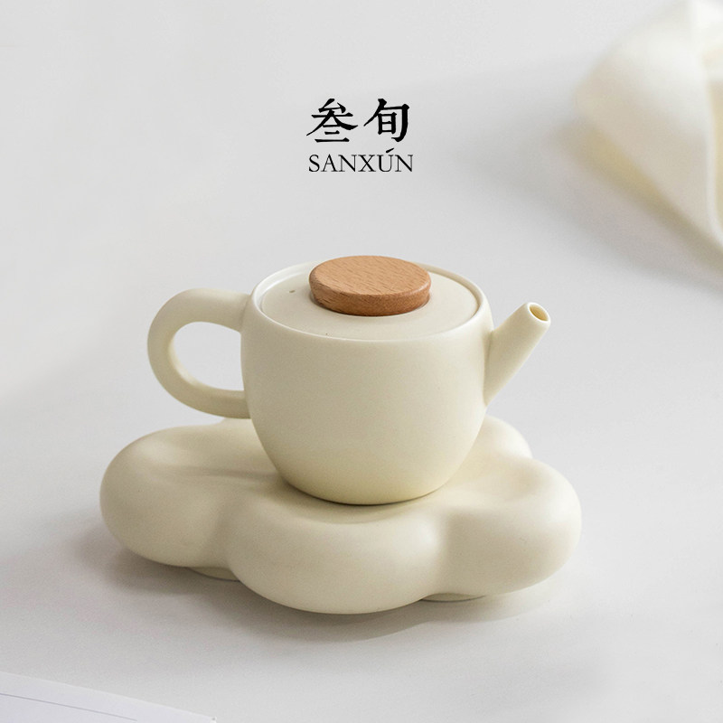 叁旬半刻茶壶陶瓷简约大容量防烫过滤单壶家用功夫茶具配件泡茶壶