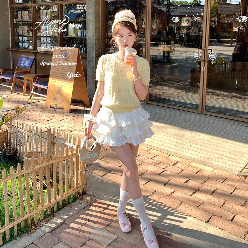 Acaine奶油芭蕾裙/短款高腰a字芭蕾蛋糕半身裙女春季显高显瘦裙子