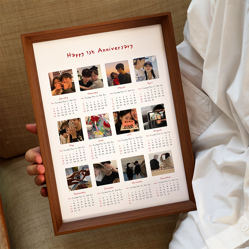 新年礼物diy多宫格相框照片定制做成2026年历送男女朋友周年日历