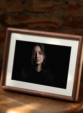 黑胡桃实木相框装裱照片6可打印定制相片diy摆台挂墙8寸A4高级感