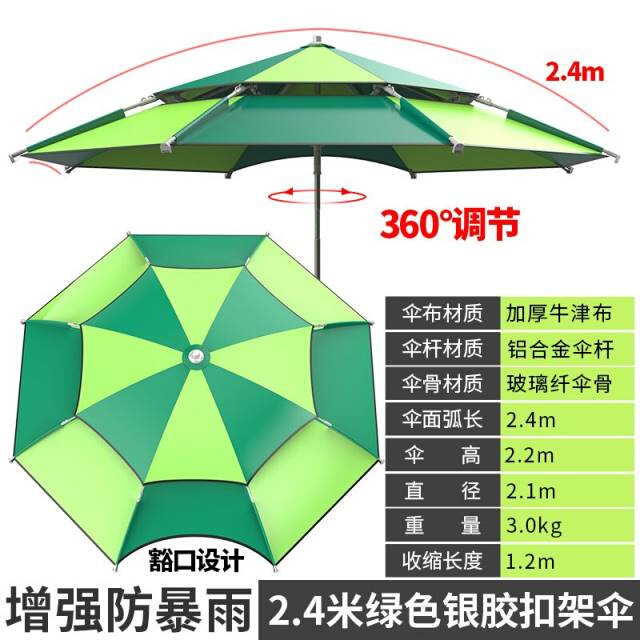 2021年新款钓伞钓鱼伞2020年防晒防紫外线万向节双层遮阳伞鱼伞i.