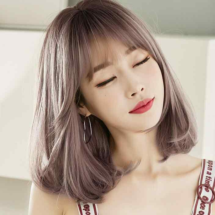 美少女假发女短发梨花头齐肩整顶发套自然蓬松锁骨发卷发内扣