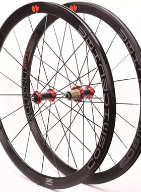 极速超轻12e0响40mm破风条反光标碳纤维管花鼓公路自行车轮组V/C